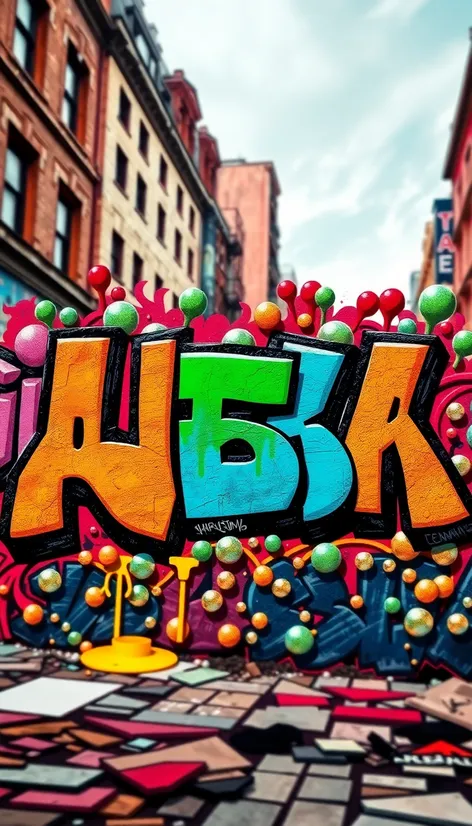 graffiti letters bubble