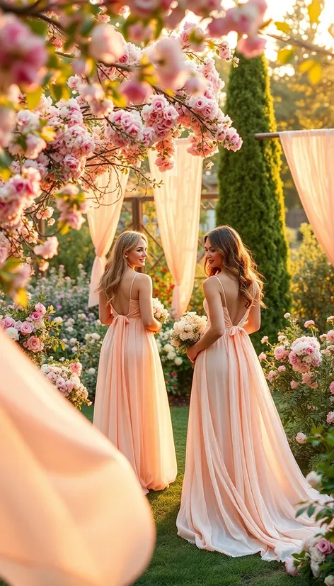 peach bridesmaid dresses