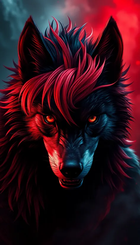 red and black wolf