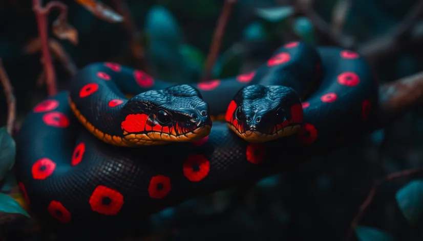 black snakes with red