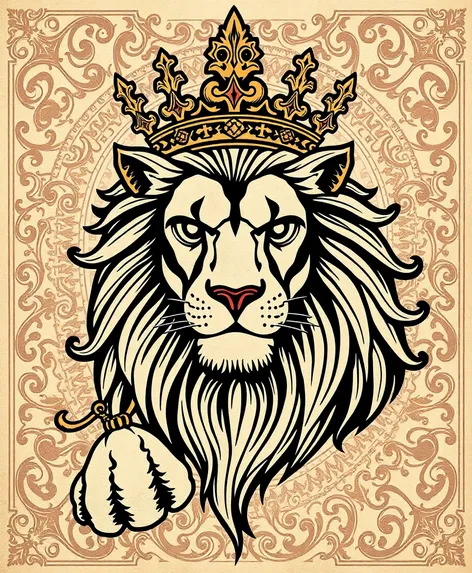 crown and lion tattoo