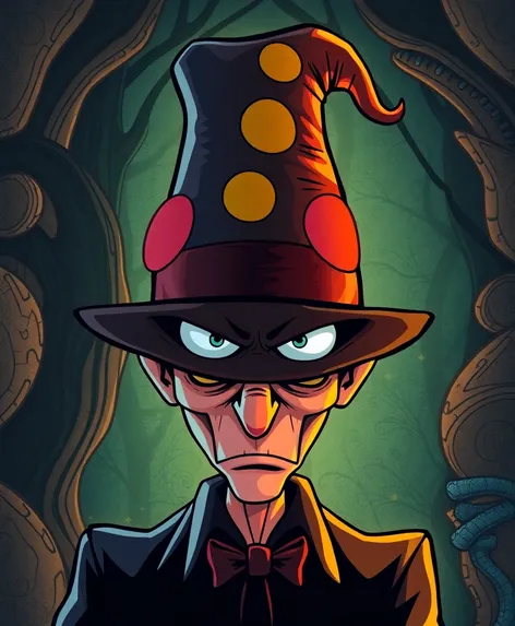 cartoon suspicious hat