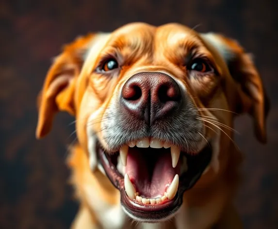 dog with human teeth