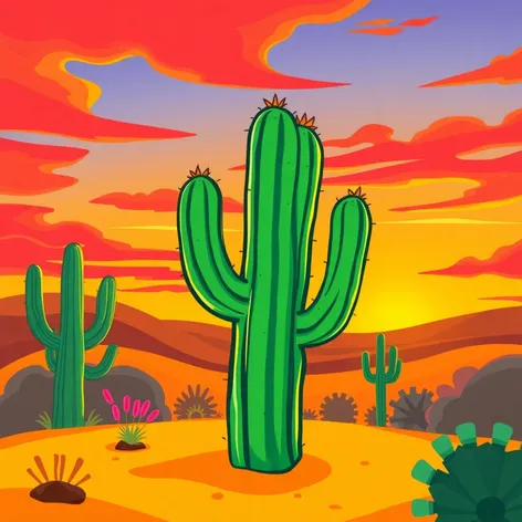 cartoon saguaro cactus