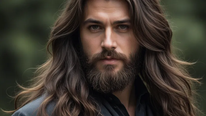 long hair and beard