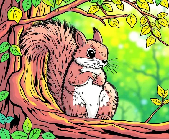 squirrel coloring page