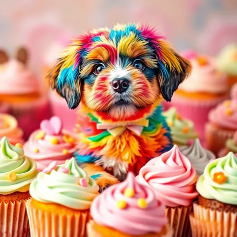 color in puppy cupcake