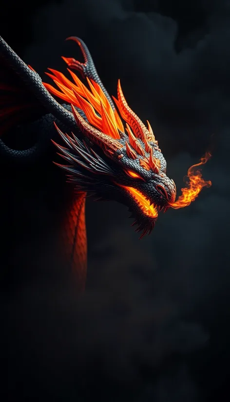 black and orange dragon