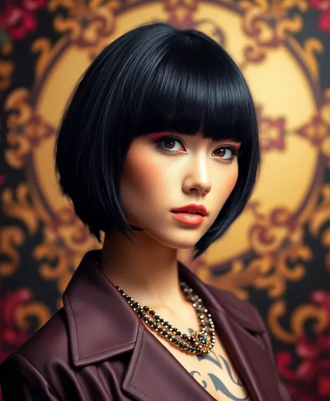 black haircuts with bangs