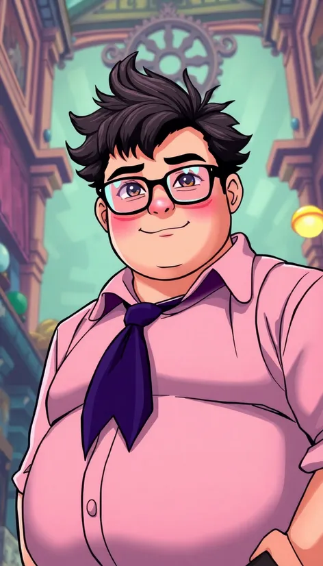 fat character with glasses