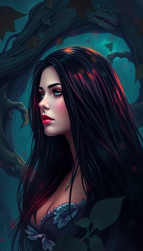 long dark hair woman