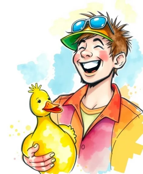 dude with duck laughing