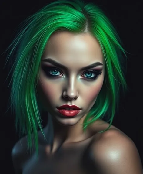 goth green hair