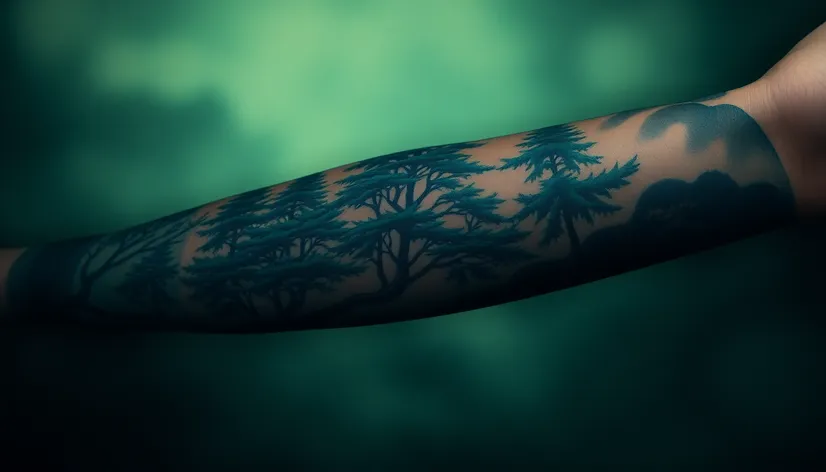 trees sleeve tattoo