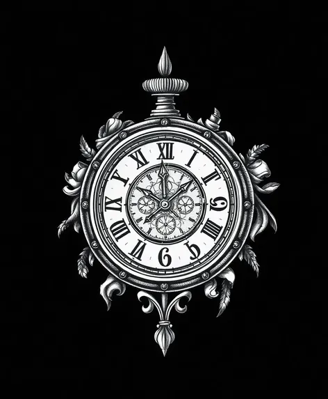 clock tattoo drawing