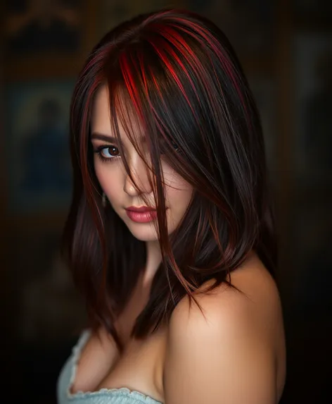 dark brown red highlights