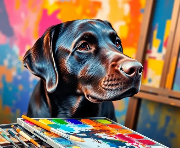 lab dog painting