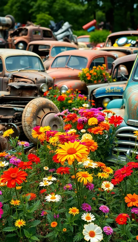 flowers junkyard