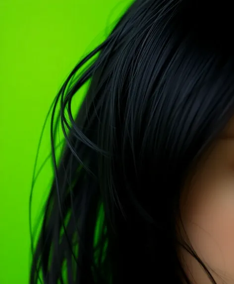 black hair green