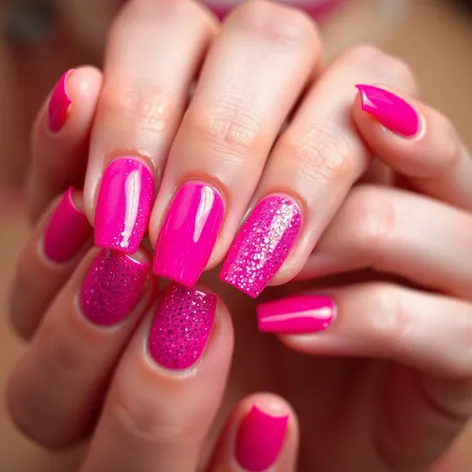 hot pink nails with