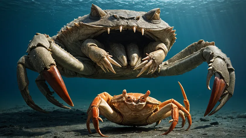 A giant crab is