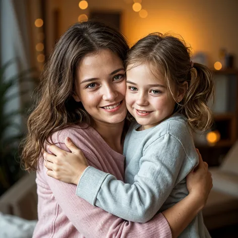 Mother And daughter hugging