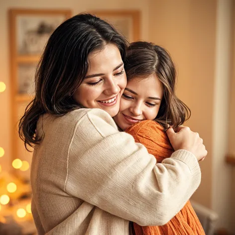 Mother And daughter hugging