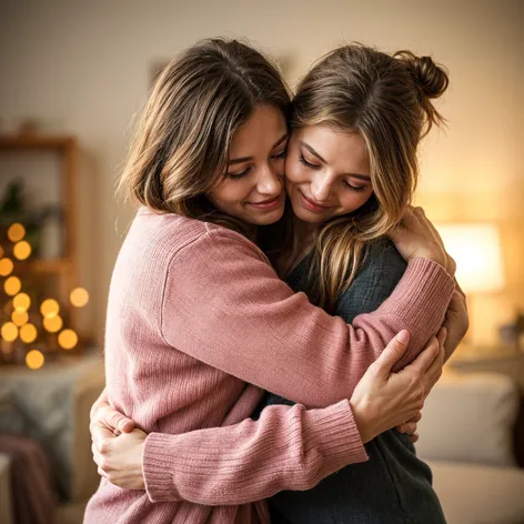 Mother And daughter hugging