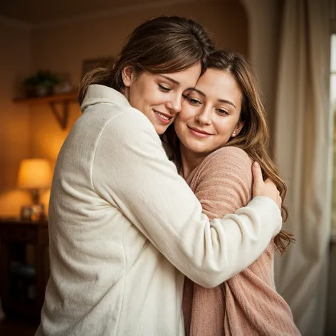 Mother And daughter hugging