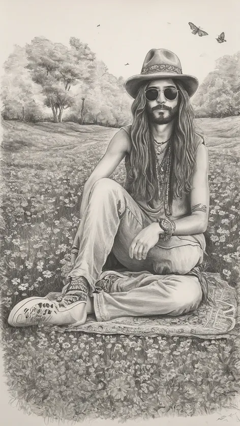 hippie drawings