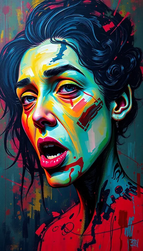 insane woman painting