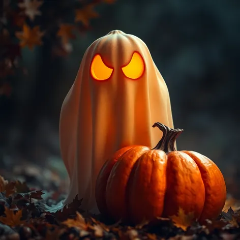 ghost with pumpkin