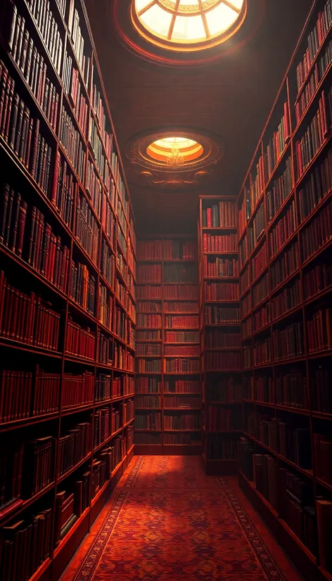 red surreal library logo