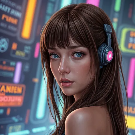 Woman, sci-fi, cyberpunk, long