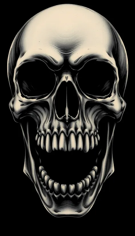 skull realistic drawing