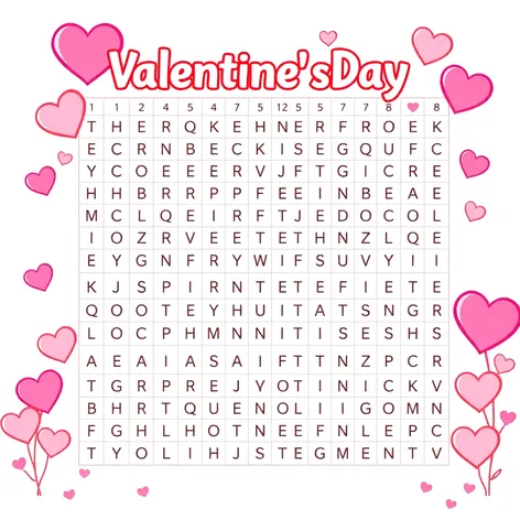 valentine word search