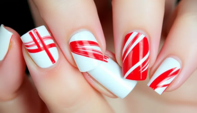 red and white nail