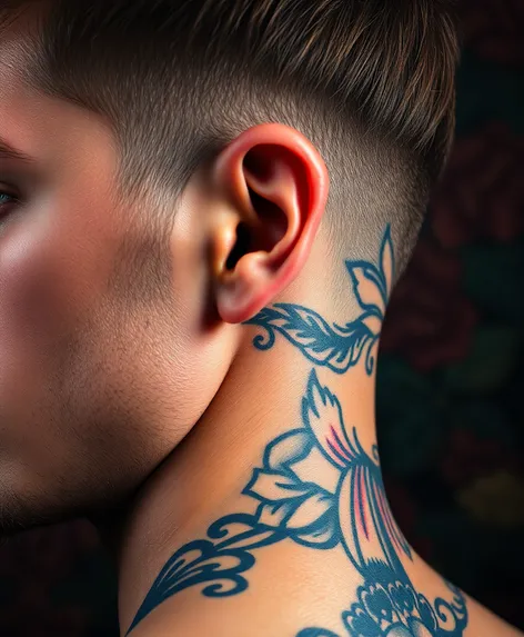 behind ear tattoo guy