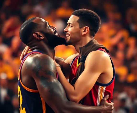 lebron kissing steph