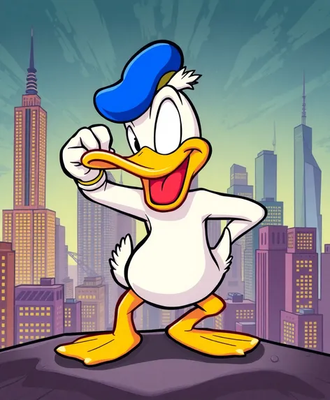 cartoon fighhting duck