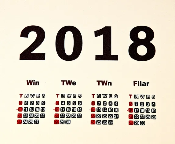 2018 calendar