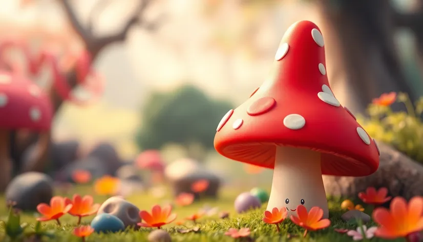 mushroom 3d cartoon art