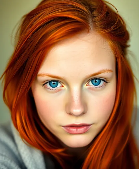 red hair blue eyes