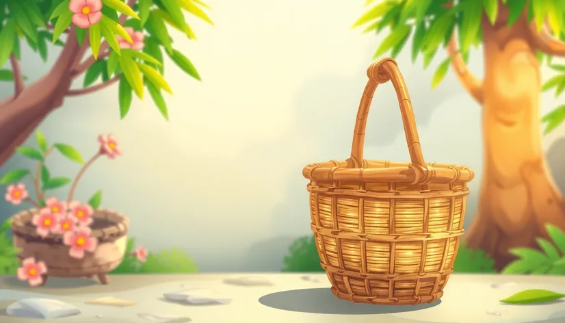 bamboo basket cartoon