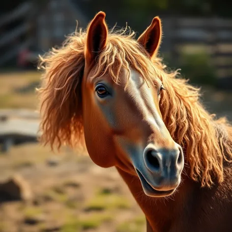 curly haired horse