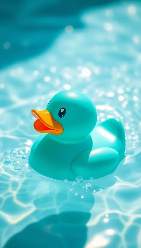 turquise rubber duck