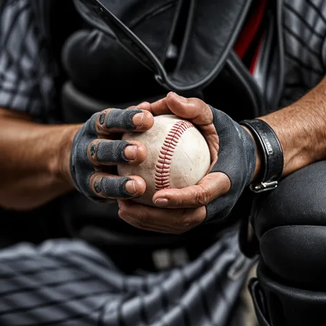 catcher adjusting his cup