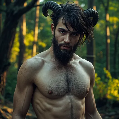 young hairy satyr sweaty