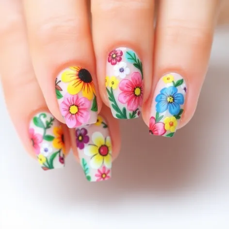 summer flower nail designs