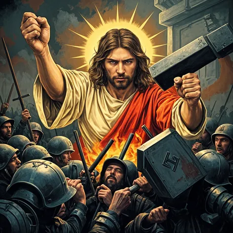 Jesus crushing the nazis